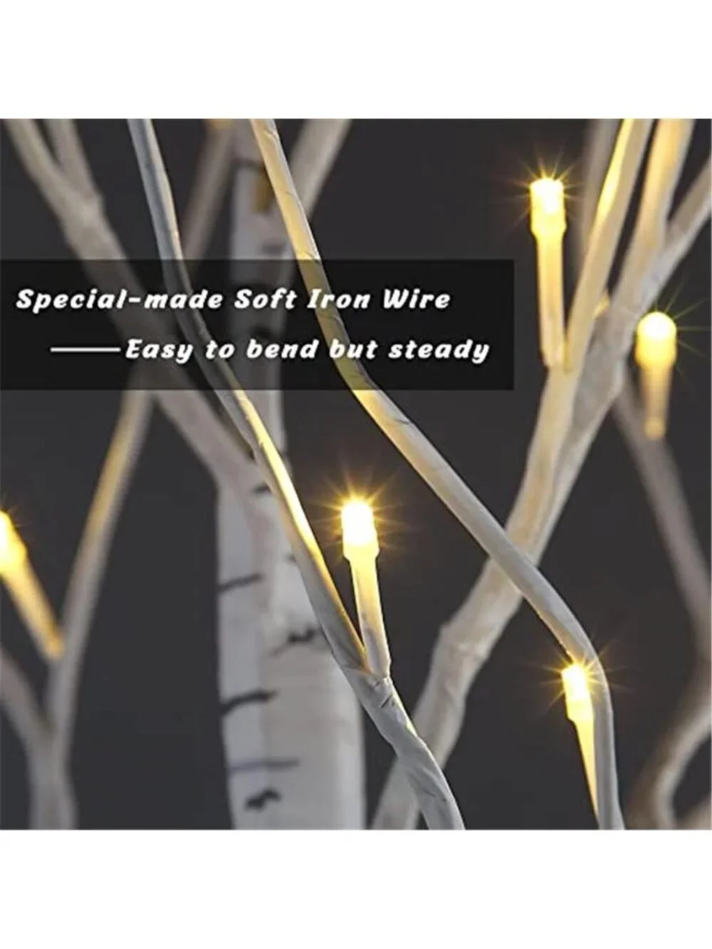 Prelit LED Birch Tree Light White Lighted Decorative Tree Indoor Outdoor Decor